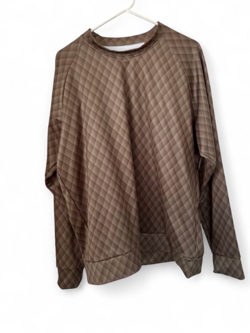 Men's Quilted Green Crewneck Sweater